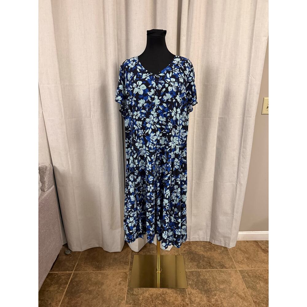 Blue Floral Dress By Coldwater Creek Size 20W